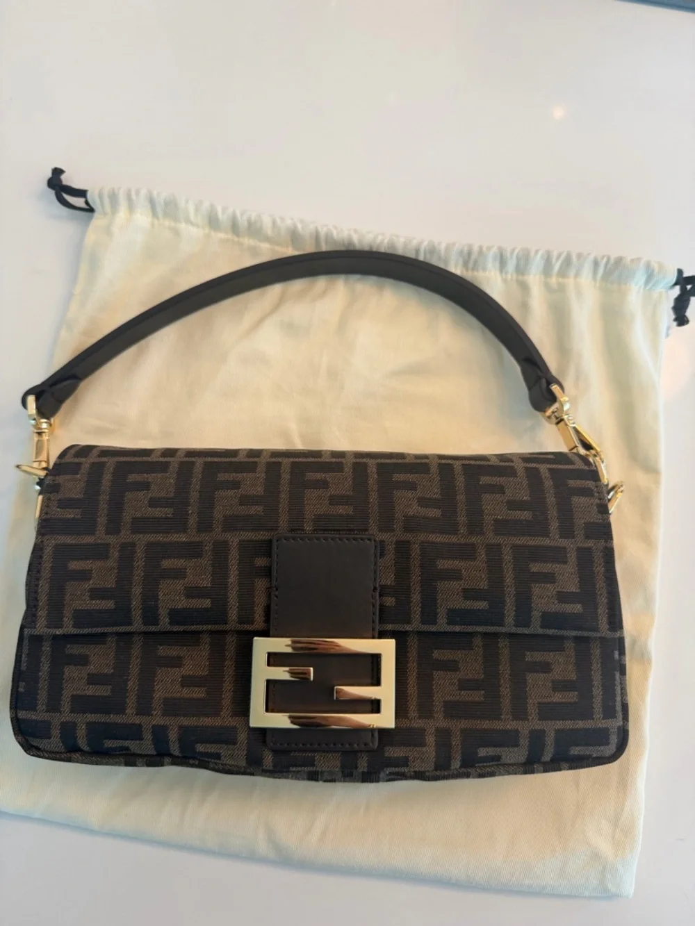 Fendi Baguette Classic Brown FF Zucca Print - Picture 1 of 8